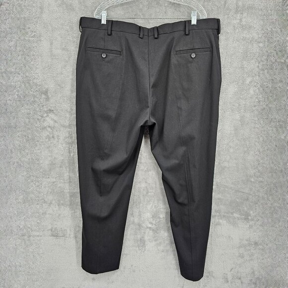 JM Haggar Dress Pants Slacks 42x30 Black Classic Fit Stretch Waist Comfortable - Picture 9 of 10